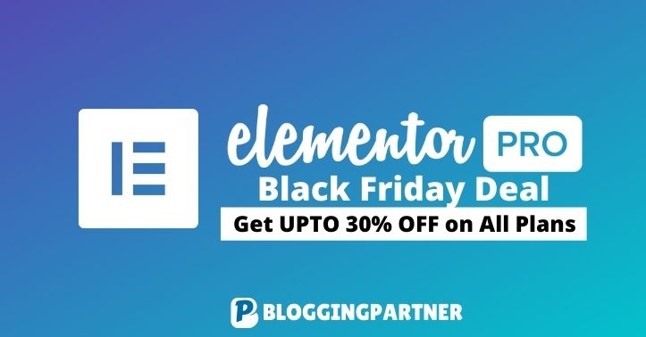Elementor Pro Black Friday Deal bloggingpartner.com